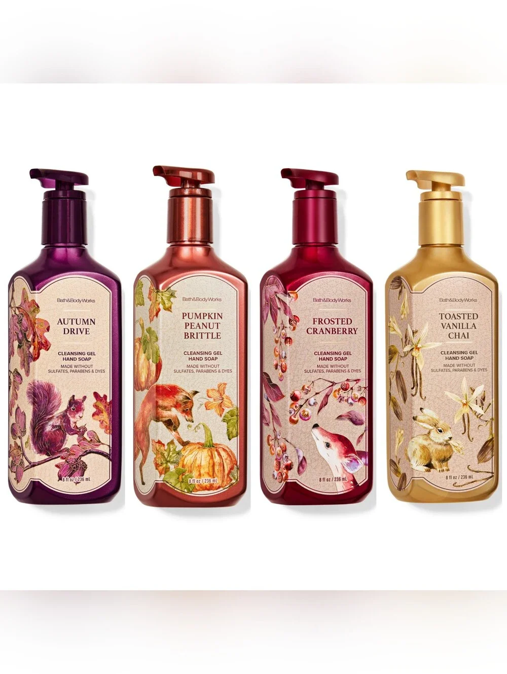 Bath & Body Works Fall Autumn Collection Hand Soaps Set of 4 New RARE